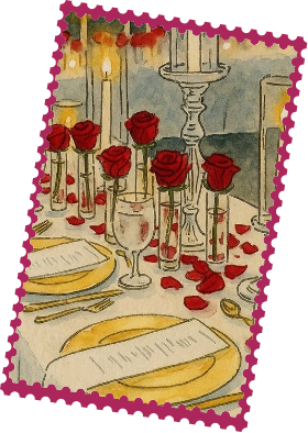 Candlelit Luxury Reception Dinner Table Stamp